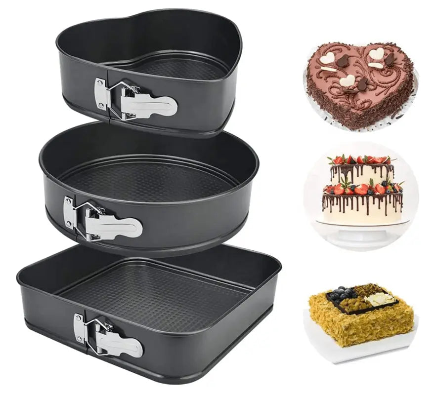 3-Piece Springform Cake Pan Set SAND's CART 3-Piece Springform Cake Pan Set