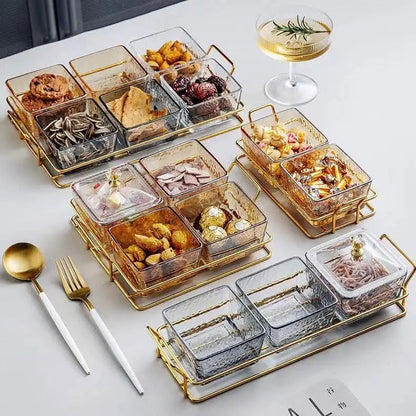 Acrylic Dry Fruit & Snack Jar Set with Serving Tray SAND's CART Acrylic Dry Fruit & Snack Jar Set with Serving Tray